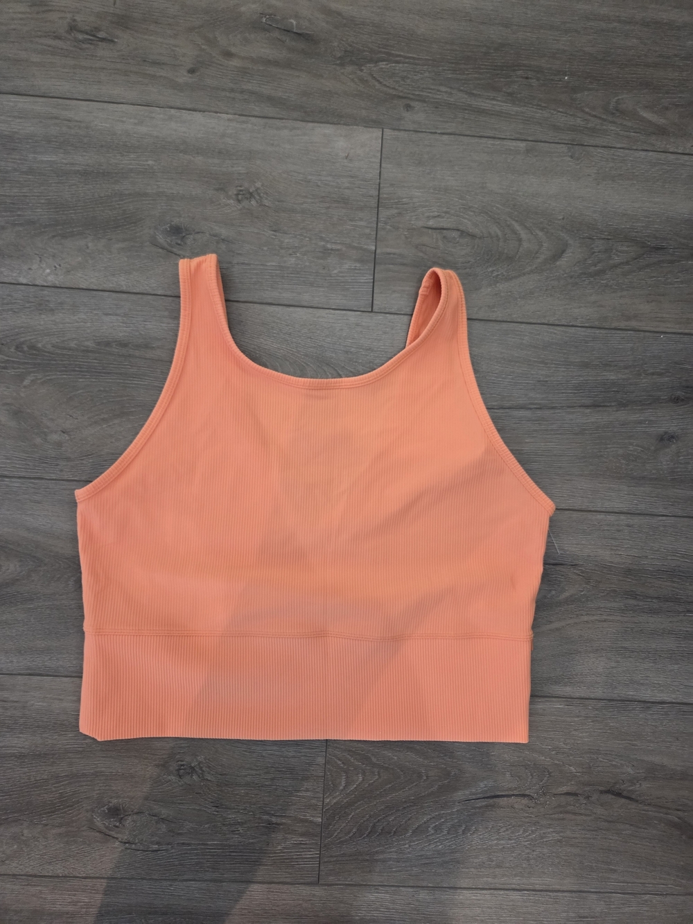 lululemon Orange Ribbed Power Pivot Tank - Size 14
